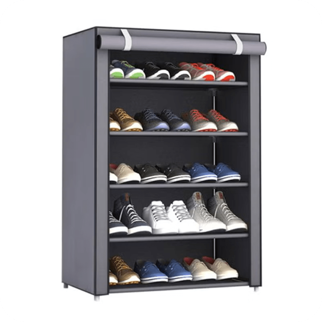 5-Layer Shoe Rack Silver - Grey