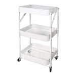 3-Layer Trolley Kitchen Storage Rack - White